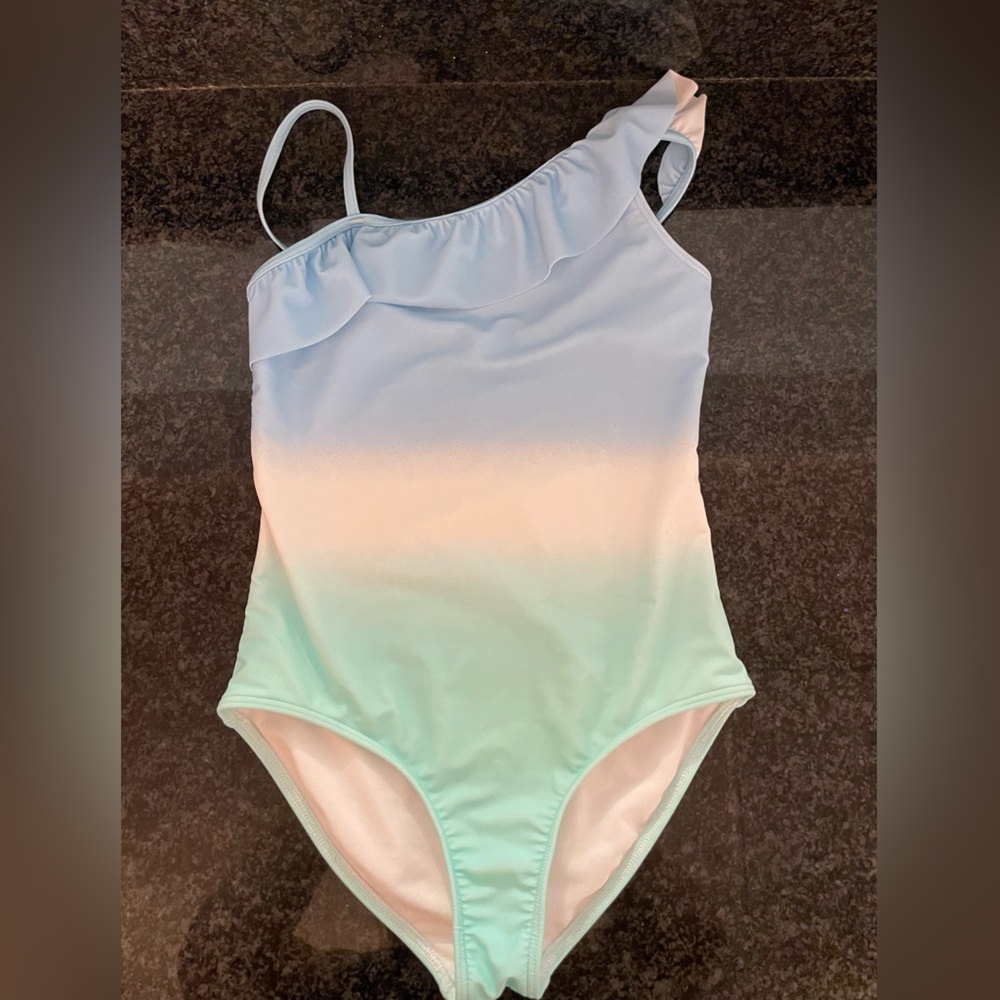 Abercrombie Kids Light Blue and White Swimsuit